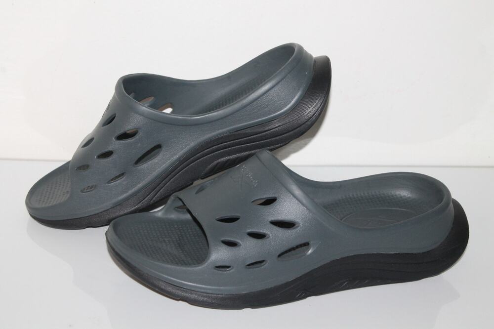 Reebok DMX Recover Slide Sandals, Gray/Black, Men's Size 11
